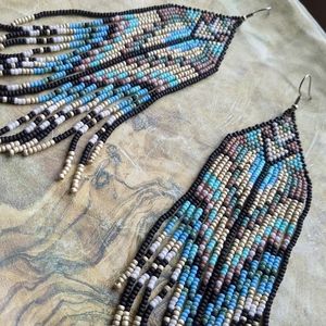 Artisan made beaded earrings